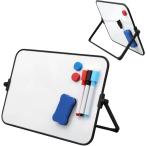  белая доска независимый настольный двусторонний вращение подставка A4 размер магнит соответствует память .. для маркер (габарит) 3 цвет магнит 2 шт ( белый )