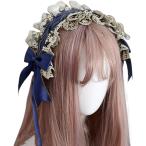 morytrade готический головной убор кружевная лента имеется украшение для волос bita- серия Лолита способ чёрный темно-синий Halloween ( темно-синий голубой )