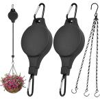  растения для эластичный тип шкив вешалка подвешивание ниже для план to вешалка 2 штук входит цепь крюк имеется трос храповик закрытый ( черный )