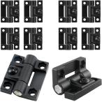 フラットトルクヒンジ ストップ蝶番 プラスチック製 軽量 錆びない トルク調整可能 扉 蓋 固定 DIY 家具 修理(ブラック)