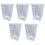  цветочный горшок pra горшок разрез 5 номер горшок пластиковый модный декоративное растение 5 штук комплект ( прозрачный, 16cm)