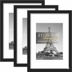  рама фоторамка A4 3 шт. комплект почетный сертификат сумма награждение форма рама для постера фотография орнамент легкий рама настольный ( черный, 29.7x21cm)