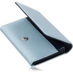  футляр для визитных карточек женский натуральная кожа большая вместимость 70 шт. входит ( Sky голубой x темно-синий, ( длина ) примерно 8cmx( ширина ) примерно 11.5cm x ( вставка ) примерно 2cm)