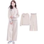 ショッピング腹巻 腹巻付き ルームウェア 部屋着 パジャマ レディース モコモコ 暖かい 長袖 春 秋 冬(オフホワイト,  M)