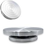 手回しろくろ 手動 手ろくろ 陶芸 2重ベアリング アルミ製 静音 軽量 ターンテーブル 回転台 手捻り (シルバー,  直径15cm)