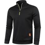  Cross обратная сторона ворсистый футболка мужской толстый обратная сторона боа большой размер теплый спорт половина Zip одноцветный застежка-молния ( черный, 2XL)