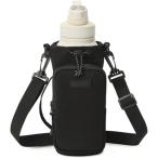 ボトルホルダー 水筒ホルダー ペットボトルホルダー スマホポーチ 子供 肩掛け 防水 保冷(ブラック)