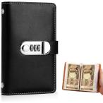 ショッピング貯金箱 本型 貯金箱 鍵付き パスワードロック 50ポケット 100万円 PUレザー製(ブラック,  ワンサイズ)