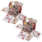 3Dクリスマスカード 2枚セット 雪景色 立体ポップアップカード 飛び出すカード 折りたたみ 記念日 サンタ お祝い ギフト (ホワイト)