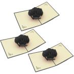 3D сообщение карта 3 шт. комплект роза цельный pop up карта скол выставлять карта . человек день рождения День матери память день ( черный (3 шт. комплект ))