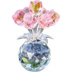  crystal цветок rose украшение стекло цветок прозрачный брак память день роза подарок искусственный цветок ( розовый, one размер )