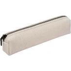 ペンケース 帆布 スリム 筆箱 シンプル ペンポーチ ふでばこ ミニ 無地(白)