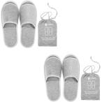 携帯スリッパ トラベルスリッパ 収納ケース付き 折りたたみ レディース メンズ 滑り止め(グレー 2個セット,  Free Size)