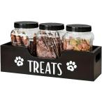  закуска держатель собака для из дерева место хранения box контейнер 3 шт. комплект сохранение кейс корм для животных приманка сохранение бутылка регулировка целый . воздухо-непроницаемый ( черный )