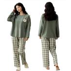 長袖 パジャマ 上下 セット Tシャツ 部屋着 寝巻き 入院 旅行 寝間着 ルームウェア レディース プリント柄(A)