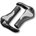 ハンドルグリップ 自転車 エルゴ 牛角 クロスバイク マウンテンバイク mtb 衝撃吸収 滑り止め (ブラック,  フリー)