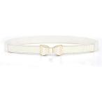 ゴムベルト リボン 細ベルト サッシュベルト レディース リボンベルト ウエストベルト 高見え (ホワイト,  Free Size)