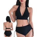 ショッピングタンキニ 黒ビキニ タンキニ サウナ 水着 レディース(ブラック,  S)