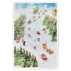 クリスマスカード 洋風 ミニサンタカード S-396 スキー グリーティングライフ Christmas card グリーティングカード 世界の医療団支援活動カード