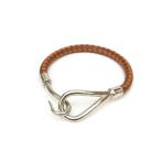  Hermes браслет jumbo breath SV металлические принадлежности кожа сетка orange × шоко Brown [ б/у ](54080)