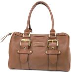 LONGCHAMP сумка "Boston bag" G металлические принадлежности Camel Brown кожа [ б/у ](58290)