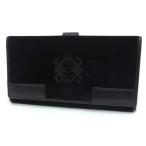 ショッピングロエベ ロエベ LOEWE 長財布 アナグラム 黒 レザー×スエード 【中古】(60893)