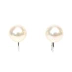  жемчуг серьги 14 золотой жемчуг / белое золото /K14WG [ б/у ](64295)