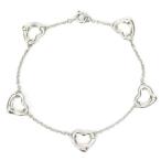  Tiffany TIFFANY&amp;Co. браслет Open Heart 5P / серебряный /SV925[ б/у ](67723)