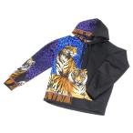 ドルチェ&ガッバーナ Dolce&Gabbana タイガープリントパーカー フーディ ヒョウ柄 黒マルチ 【中古】(68149)