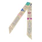 エルメス HERMES スカーフ ツイリー 大統領の馬具 ベージュマルチ シルク100% 【中古】(68693)