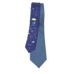 エルメス HERMES シルクタイ ツイルビー リモート・オフィス ネクタイ マリン/ブルー(68931)