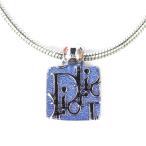 C* Dior Christian Dior подвеска колье Toro ta- Logo голубой [ б/у ](69313)