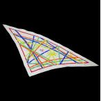  Hermes HERMES треугольник шарф po one tupo one to. белый мульти- шелк [ б/у ](69651)