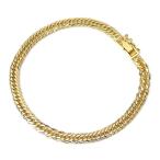 ki разделение браслет 18 золотой плоский Triple / Gold /K18YG 10.5g 18cm [ б/у ](70661)