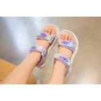 サンダル キッズ 女の子 ウェッジソール スポーツサンダル スポサン 厚底 ストラップ 軽量 女の子 靴 ジュニア おしゃれ かわいい