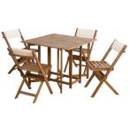 ガーデンリビング おしゃれ 椅子 テーブル 天然木 ウッドデッキ テラス 庭 クリコ ダイニング5点セット