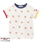 ミキハウス ビーンズ総柄半袖Tシャツ アウトレット 白 70cm 80cm 90cm 100cm 110cm 120cm ホットビスケッツ HOT BISCUITS