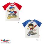 ミキハウス 【家族でおそろい】ベースボールデザイン ラグラン半袖Tシャツ 赤 ブルー 80cm 90cm 100cm 110cm 120cm ホットビスケッツ HOT BISCUITS