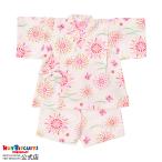 ミキハウス キャビットちゃん 花火柄甚平スーツ 白 80cm 90cm 100cm 110cm ホットビスケッツ HOT BISCUITS