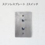 ステンレスプレート2スイッチ,アメリカン,US,スイッチ,アメリカンスイッチ,ビンテージ,アンティーク,スイッチプレート, 　