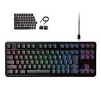 エレコム ゲーミングキーボード 有線 V-custom VK310S RGB テンキーレス メカニカル ネオクラッチキーキャップ 銀軸 スピードリニア