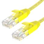 GSPOWER フラットLANケーブル cat6e 黄 30m 業務用 企業向け 1.3mm厚 カーペット 黄 ストレート ランケーブル RJ-45