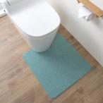 Sanko 【日本製 消臭 洗える】 サンコー ずれない トイレマット 床汚れ防止 おくだけ吸着 ミントグリーン 55×60cm PF-105