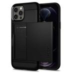 Spigen iPhone12Pro ケース iPhone12 ケース カード 収納 耐衝撃 米軍MIL規格 衝撃 吸収 ハード カバー 背面 スライ