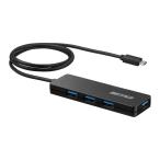 バッファロー USB ハブ USB3.2(Gen1) Type-C バスパワー 4ポート ブラック スリム設計 60cm 軽量 テレワーク 在宅勤務