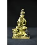 極小仏像 文殊菩薩 銅造鍍金仕上げ（金銅仏）