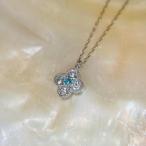 Pt900/Pt850 パライバトルマリン ダイヤモンド ネックレス パライバ0.01ct/ダイヤ0.16ct 新品 ジュエリー