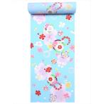 洗える着物 反物 a-102 桜柄・ブルー地