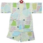 子ども甚平 kjb-21 男の子 110cm ドット・つばめ柄 薄クリーム地