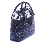 かご巾着  墨色地  絞り柄　kt-20